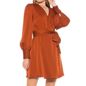 Alexia Admor Blouson Dress (Burnt Orange)